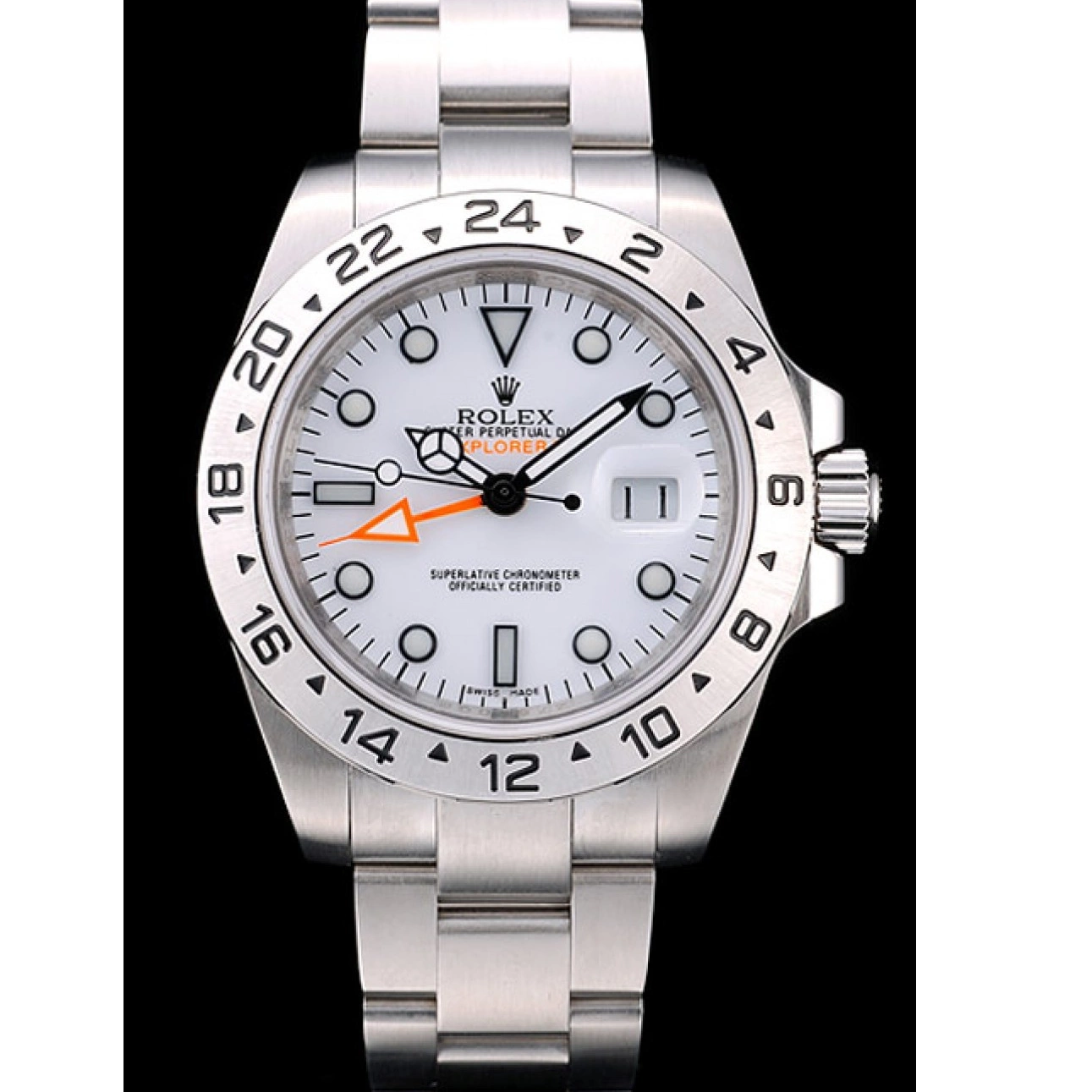AAA Replica Watches White Dial Watch Stainless Steel Bezel Explorer Rolex 0702